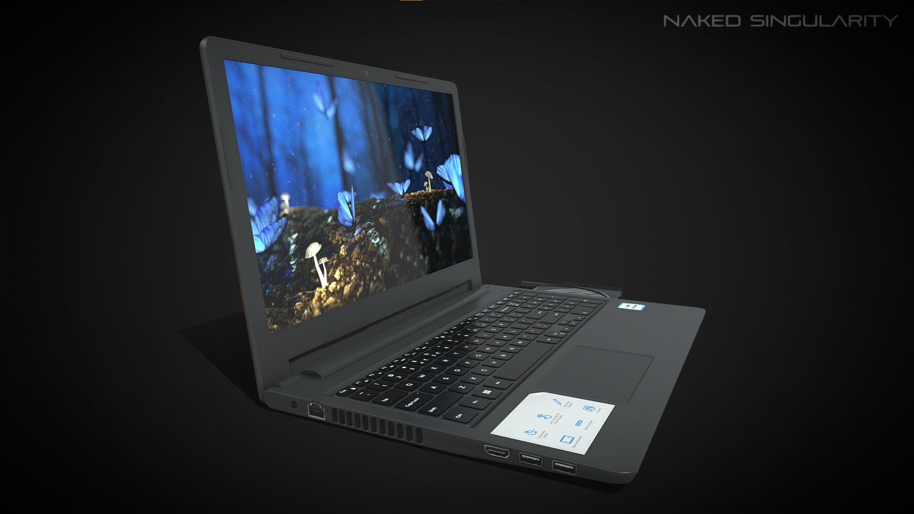 ArtStation Laptop with optical drive Computer low poly Game Assets