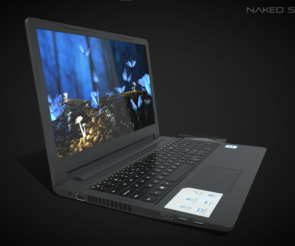 ArtStation Laptop with optical drive Computer low poly Game Assets