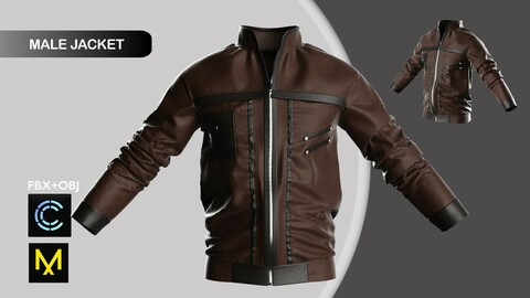 Male Jacket. Marvelous Designer/Clo3d project + OBJ + FBX
