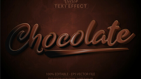 Chocolate text, cartoon style editable text effect