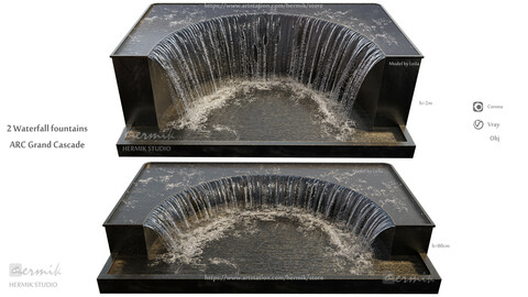 2 Waterfall fountains ARC Grand Cascade