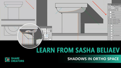Class Six: How to Draw Shadows in Ortho Space - Share Creators Learn From Sasha Beliaev