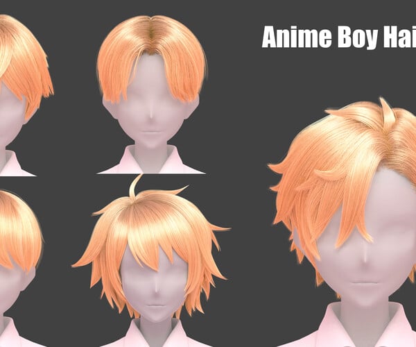 ArtStation - Anime Boy Hairstyles Pack (.Blend Files) | Game Assets