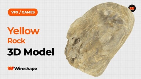 Yellow Rock Raw Scanned 3D Model