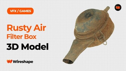 Rusty Air Filter Box Raw Scanned 3D Model