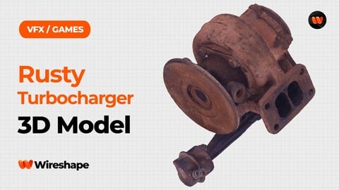 Rusty Turbocharger Raw Scanned 3D Model