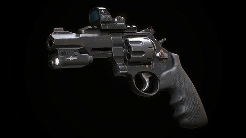 Revolver Smith & Wesson M&P R8 with flashlight & reflex scope