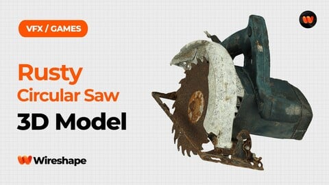 Rusty Circular Saw Raw Scanned 3D Model