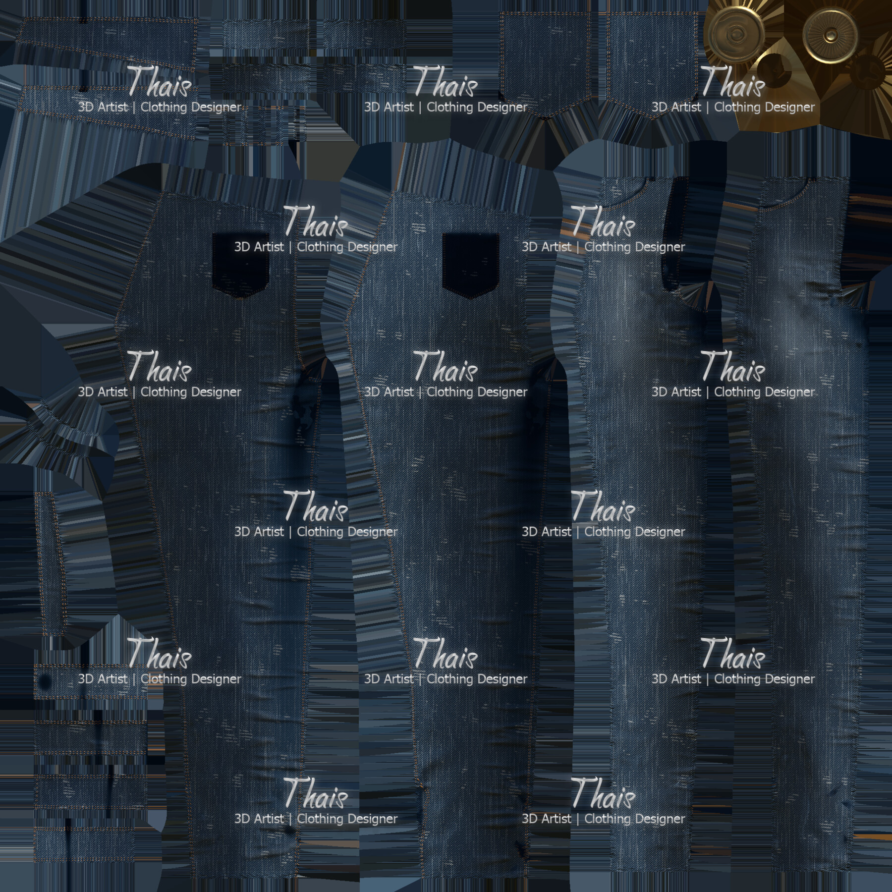 ArtStation JEANS PANTS MD, BLENDER, SP, C4D PROJECT + MAPS + 1 TEXTURE by THAIS COSTA