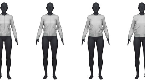 ArtStation - Women's jumpsuit in 4 different fits/sizes | Resources