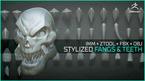 Stylized fangs and teeth - 50+ Insert mesh Zbrush