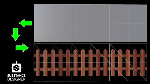 Stylized Wooden Fence Material (.sbs+.sbsar + 4k Texture)