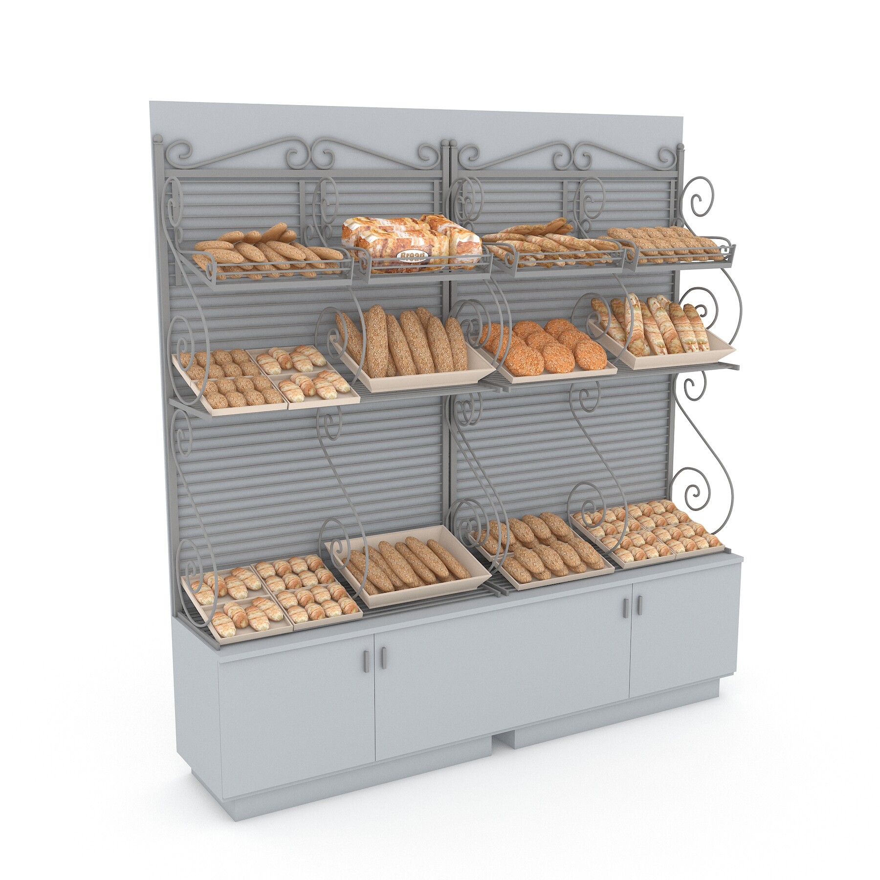 Bread rack Bread display rack Superior 3D model download on Bendtrade in 3d  max, 3ds, obj, fbx format, Vray materials, Corona Render