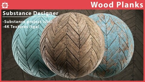 Painted Wood Planks Material - Substance Designer