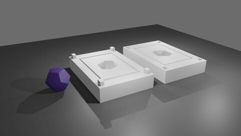 Mold for Dice 12 Sides Blank - Form - Molde para Dado - Printable