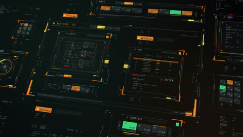 FUI / UI - Sci-fi windows and blocks vector set