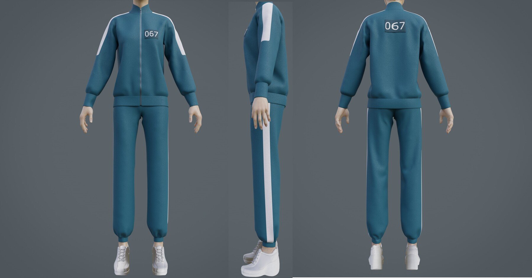 ArtStation 3D Squid Game Players Uniform 067 Female Tracksuit