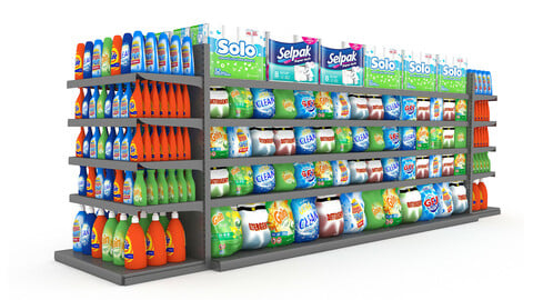 model cleaning product market stand 10