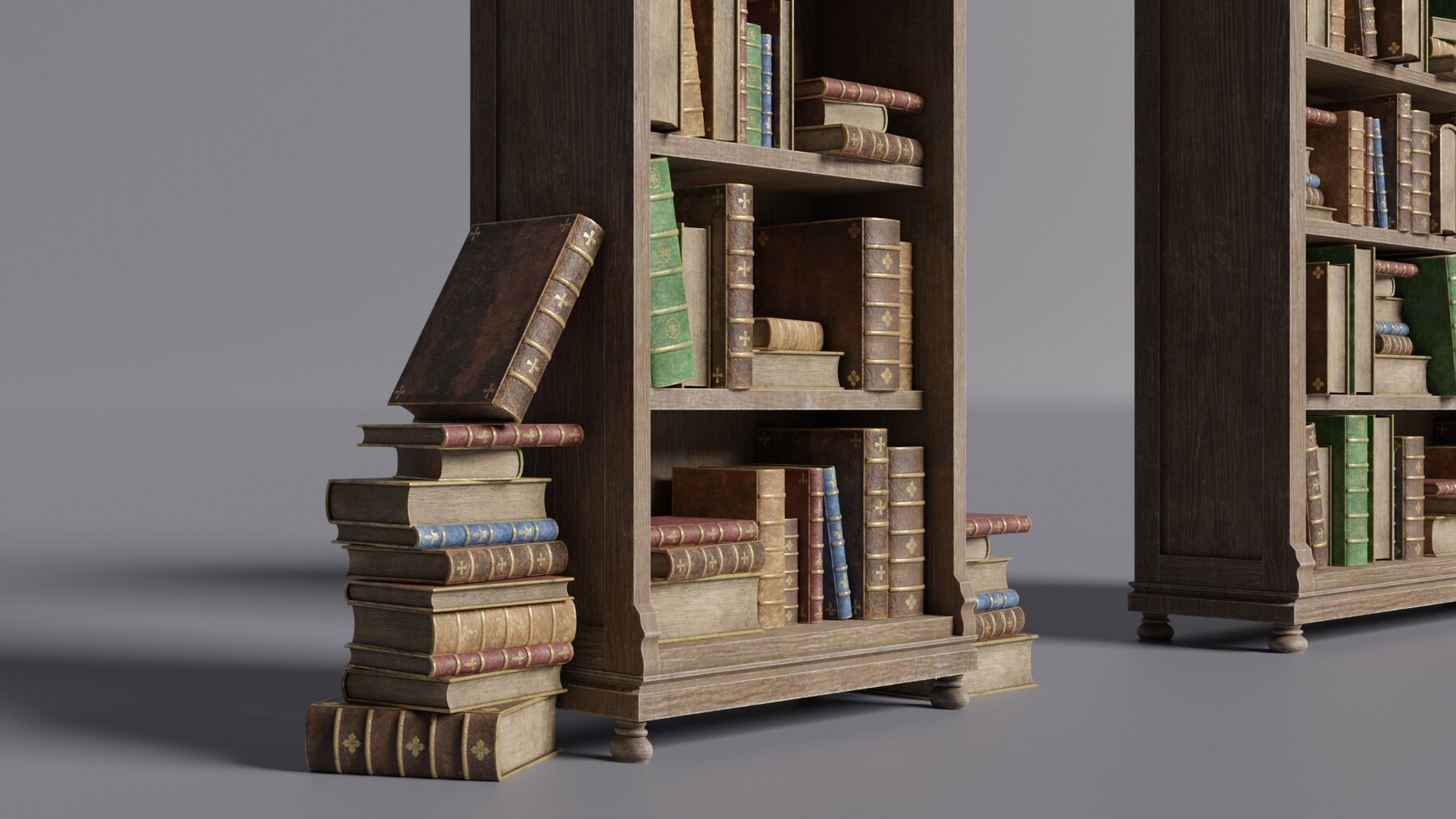 ArtStation - Medieval library - Bookshelf | Game Assets