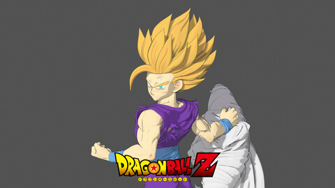 Dragon Ball Gohan SSJ2 Figurine for 3D Printing (Fanart)