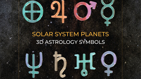 3D Animated Solar System Symbols.