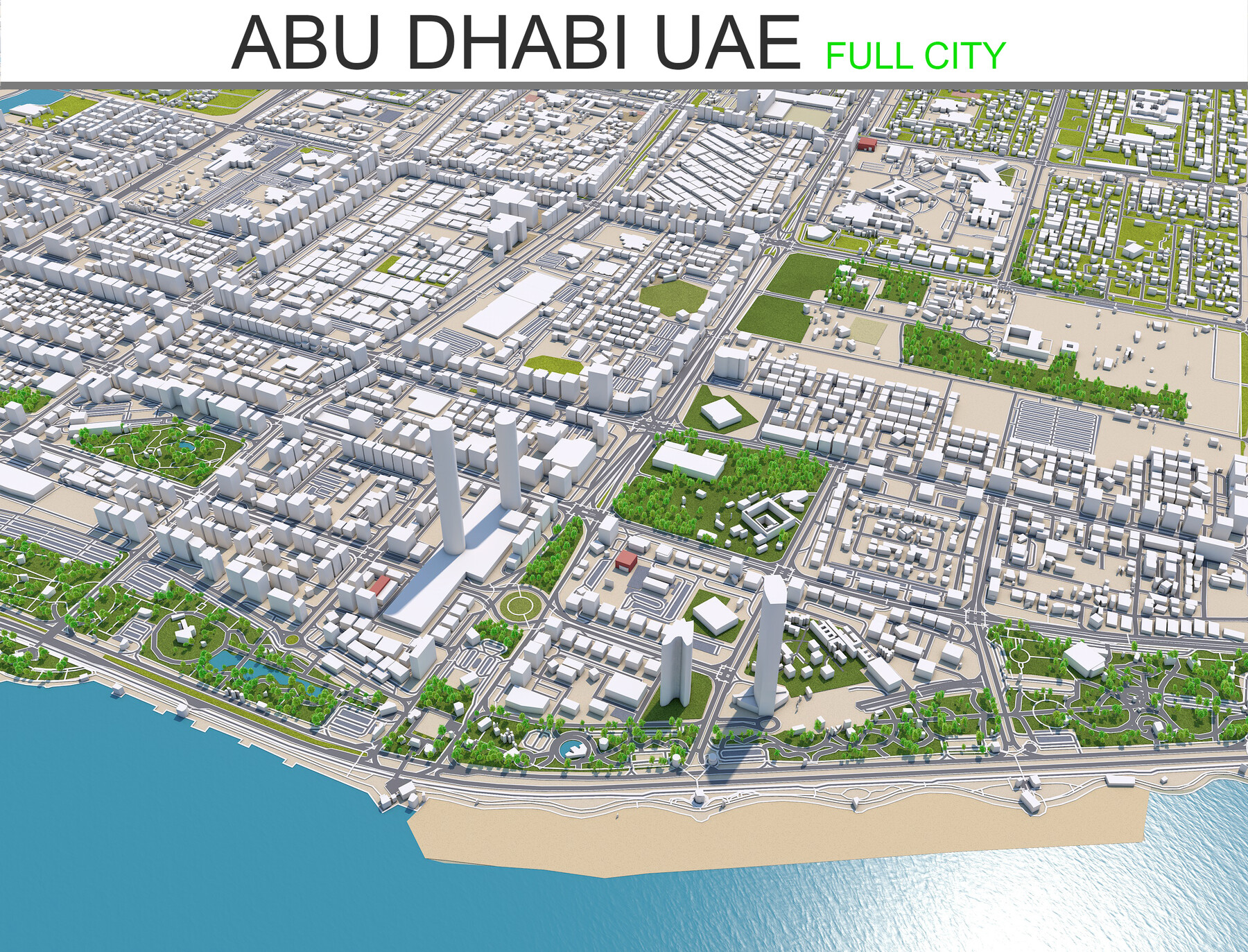 Abu Dhabi Map 3d Artstation - Abu Dhabi City 3D Model | Resources