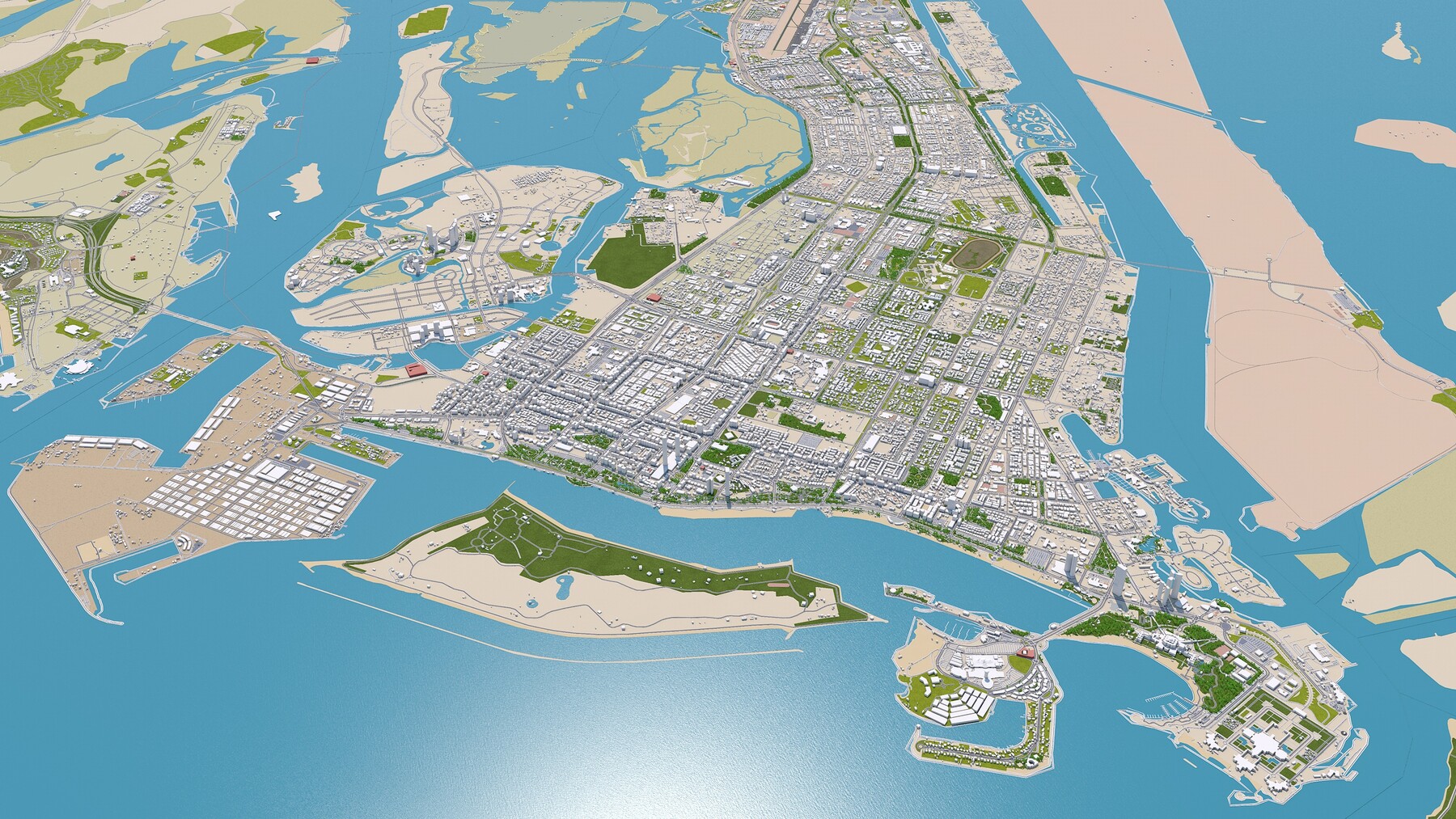 Abu Dhabi Map 3d Artstation - Abu Dhabi City 3D Model | Resources