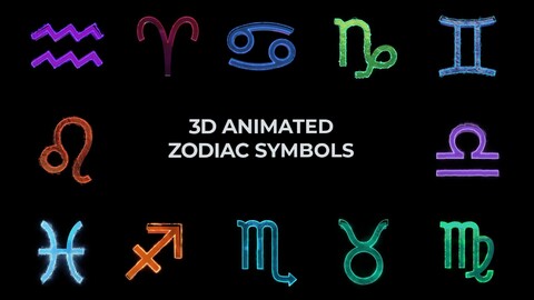 3D Zodiac Symbols Motion Graphics. Livestream Animated Emotes/Badges/Banners/Overlays/Transitions.