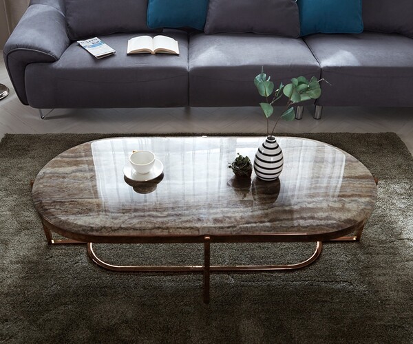 ArtStation Tower Natural Marble Rose Gold Sofa Living Room Table 1300 Resources