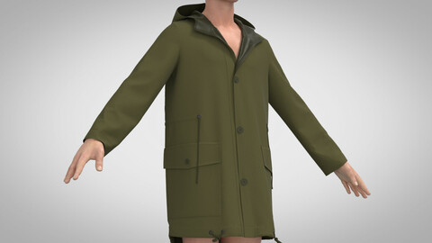 Parka, Marvelous Designer, Clo3D +.obj .fbx