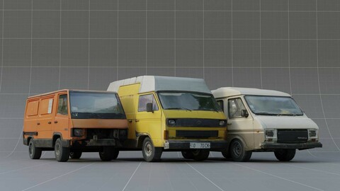 Cars pack (Yellow, Orange, Gray) | LowPoly models