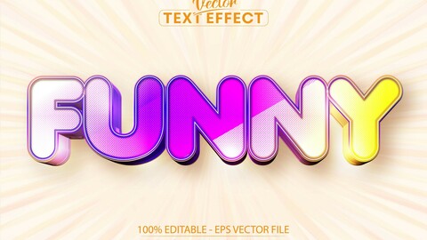 Multicolor editable text effect, sweet colorful cartoon font style