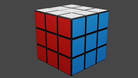 Rigged Rubiks Cube Low-poly 3D model