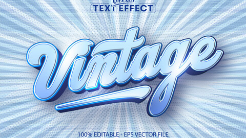 Vintage text, 80's style editable text effect