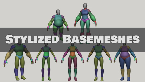 7 Stylized Human Basemeshes