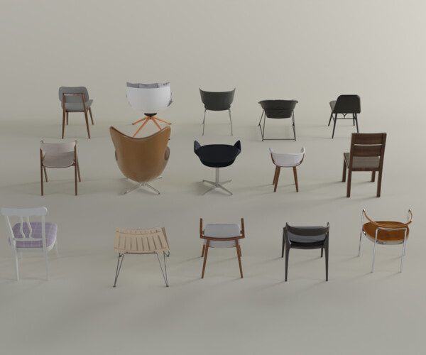 ArtStation - Chairs models / 16 pieces models | Resources