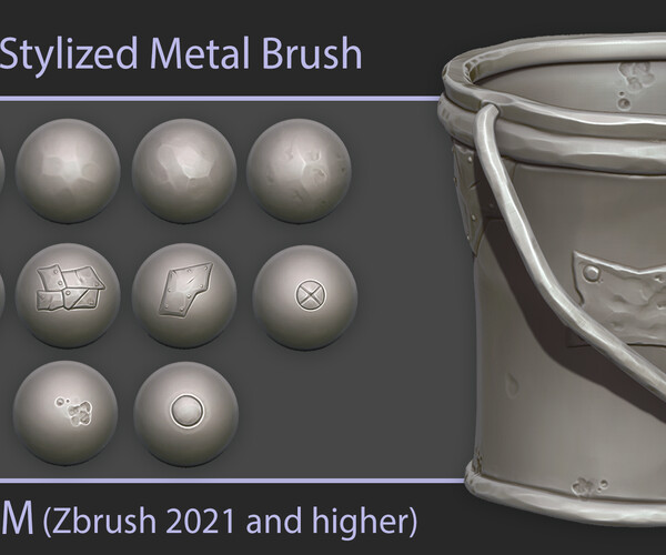 ArtStation Stylized Metal Brush Brushes