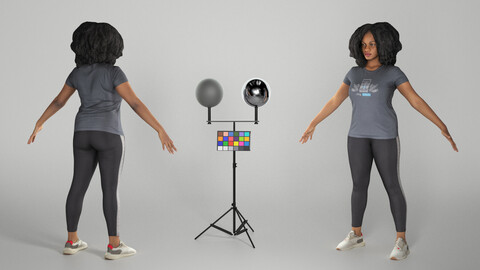 African young woman in sportswear ready for animation 311
