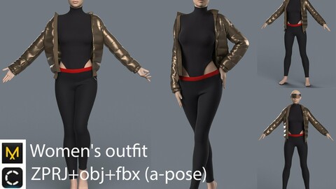 Women's outfit | clo3d | marvelous designer
