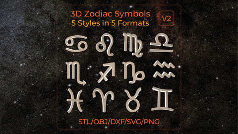 3D Zodiac Symbols. Volume2.