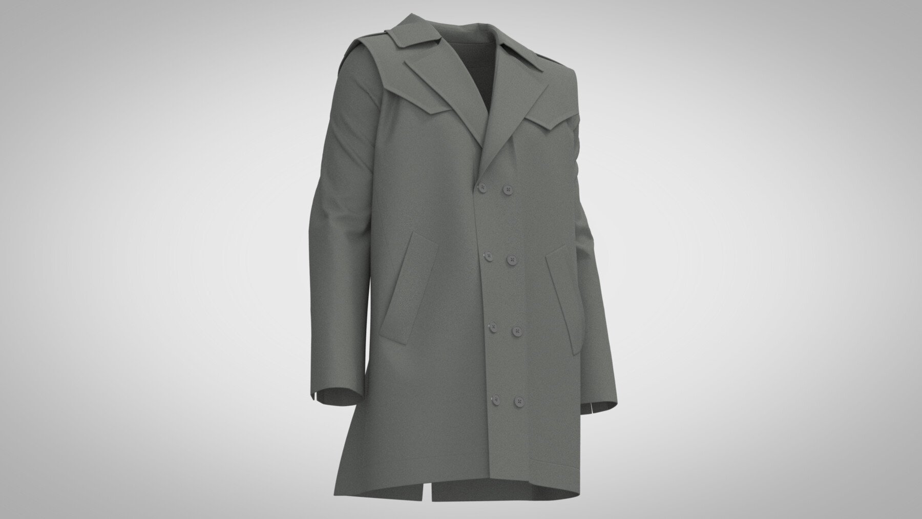 Trench Coat, Marvelous Designer, Clo3D, +fbx, obj