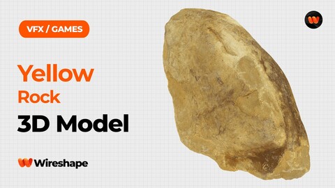 Yellow Rock Raw Scanned 3D Model