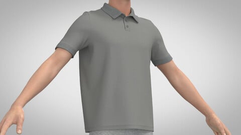 Polo Shirt, Marvelous Designer, Clo3D +fbx, obj