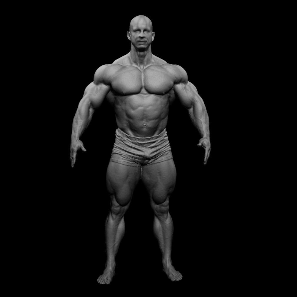 ArtStation - 3D scan real extreme muscleanatomy Man08 pose 01 | Resources