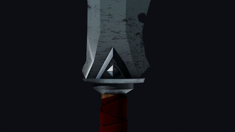 Hand Painted knife low poly game ready Low-poly 3D model