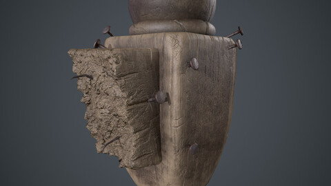 Wooden bed leg 3d model