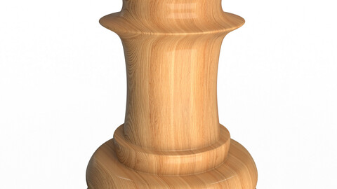 3D Wooden Chess Rook