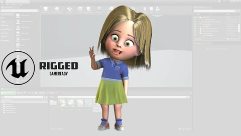 Unreal Engine 4, cinema 4d asset cartoon children lp model