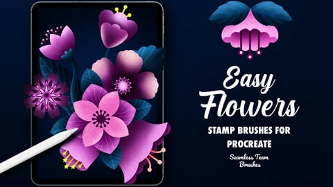 Flower stamp brushes for Procreate