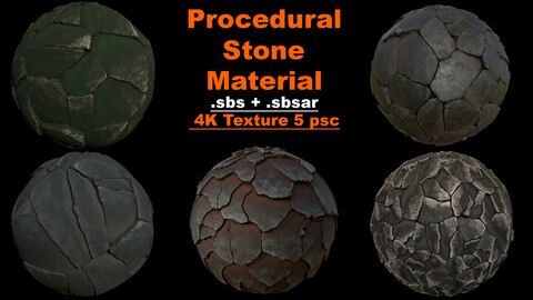 Substance Designer Procedural Stone Material .sbs+.sbsar + Texture